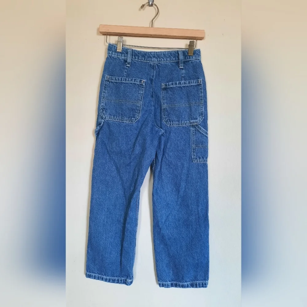 Old Navy Girls High Rise Built Tough Carpenter Utility Denim Blue Jeans